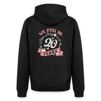 Couple anniversaire 20e anniversaire de mariage cadeau - Veste à capuche bio Premium Unisexe - noir - Dos - Nico (187cm)