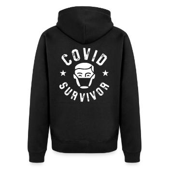 Covid Survivor - Veste à capuche bio Premium Unisexe - noir - Dos - Nico (187cm)