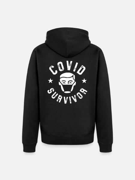 Covid Survivor - Veste à capuche bio Premium Unisexe - noir