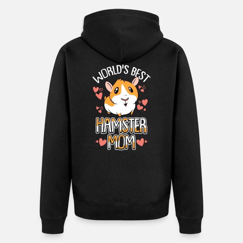 Hamster maman rongeur rongeur hamster - Veste à capuche bio Premium Unisexe - noir