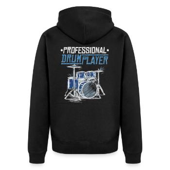 Schlagzeug Schlagzeuger Drumsticks Drummer Dum - Unisex Premium Organic Zip Hoodie - black - Back - Nico (187cm)