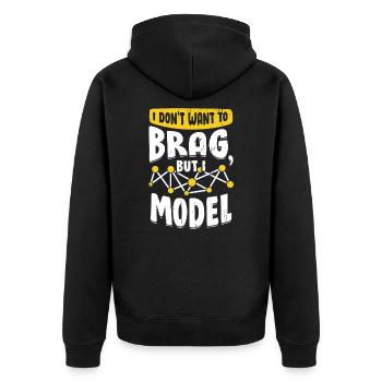 Lustiges Datenwissenschaftler Geschenk - Unisex Premium Bio Zip Hoodie - Schwarz - Hinten - Nico (187cm)