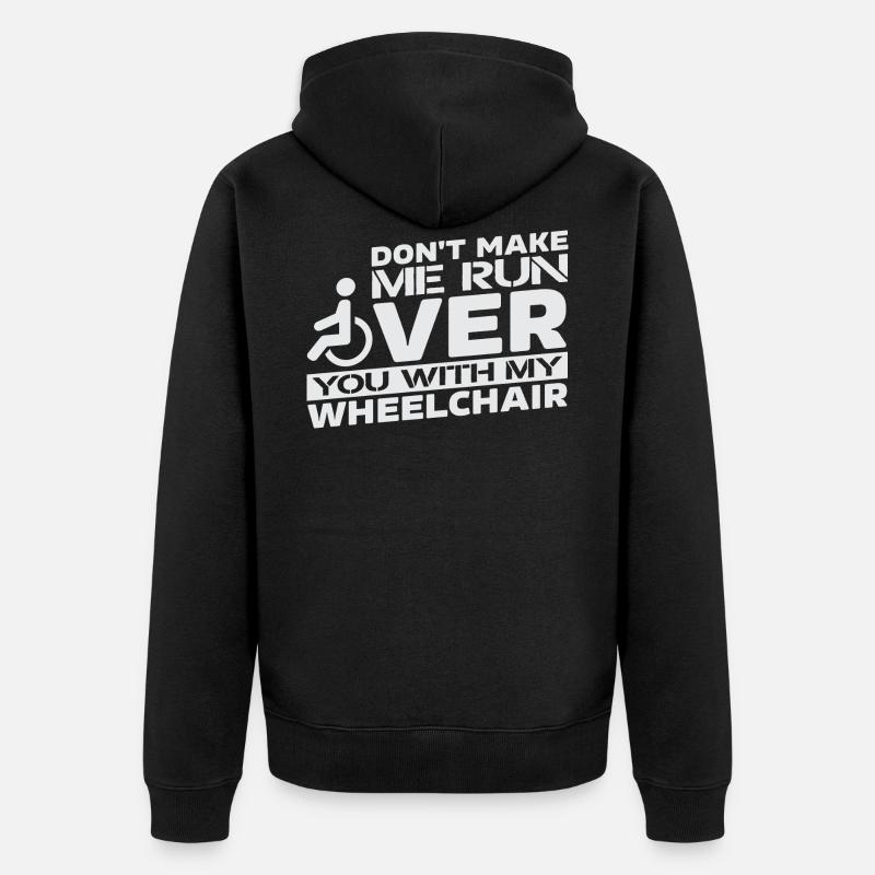 Rollstuhl Rollstuhlfahrer Rollstuhlfahrerin Rolli - Unisex Premium Bio Zip Hoodie - Schwarz