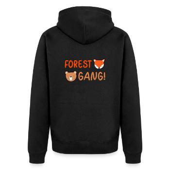 forêt gang ours et renard cadeau enfants - Veste à capuche bio Premium Unisexe - noir - Dos - Nico (187cm)
