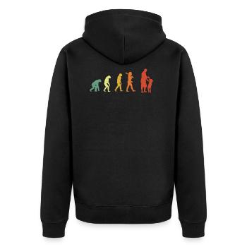 Papa Evolution Retro Edition - Veste à capuche bio Premium Unisexe - noir - Dos - Nico (187cm)