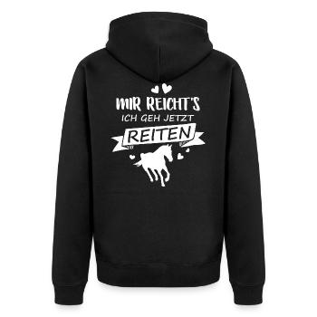 Équitation Équitation Cavalerie Cavalière Chevaux - Veste à capuche bio Premium Unisexe - noir - Dos - Nico (187cm)