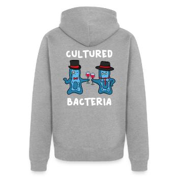 Culture Bacteria Biology - Unisex Premium Organic Zip Hoodie - heather grey - Back - Nico (187cm)