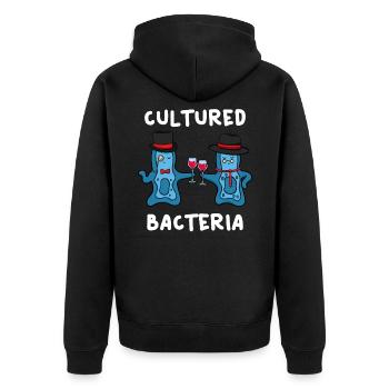 Culture Bacteria Biology - Unisex Premium Organic Zip Hoodie - black - Back - Nico (187cm)