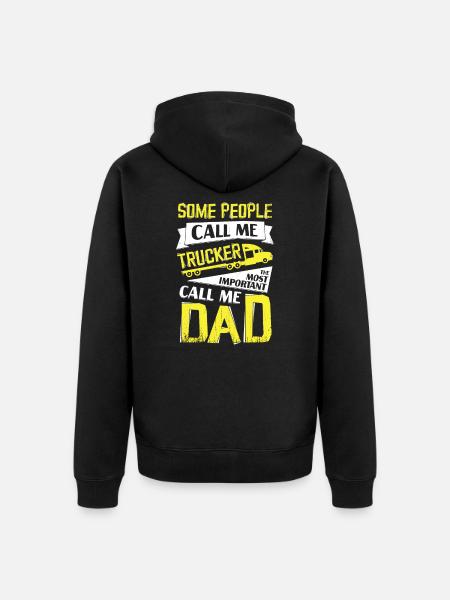 Camion de camion papa cadeau - Veste à capuche bio Premium Unisexe - noir