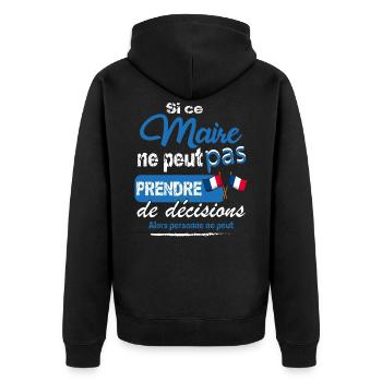 Maire de commune - Veste à capuche bio Premium Unisexe - noir - Dos - Nico (187cm)