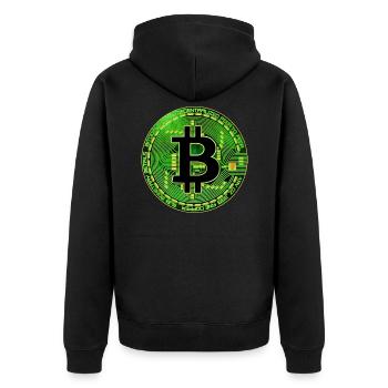 Bitcoin - Veste à capuche bio Premium Unisexe - noir - Dos - Nico (187cm)