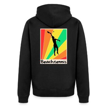 Beach tennis poster Tenis Playa - Unisex Premium Organic Zip Hoodie - black - Back - Nico (187cm)