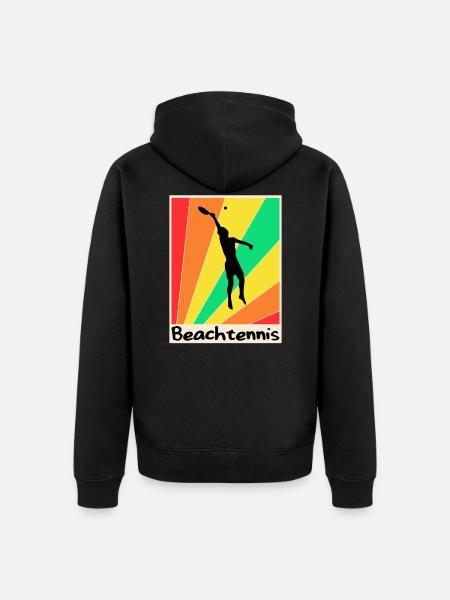 Regardez poster Tenis Playa - Veste à capuche bio Premium Unisexe - noir