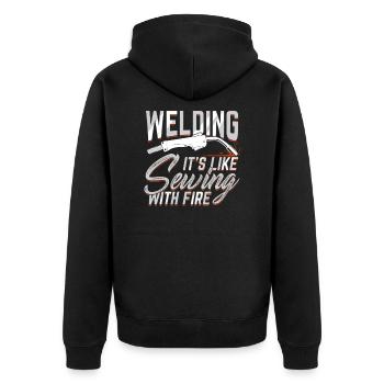 Welding Welding Expert Welder Gift - Unisex Premium Organic Zip Hoodie - black - Back - Nico (187cm)
