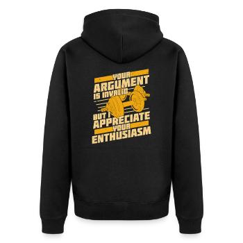 Funny Personal Trainer Fitness Trainer Gift - Unisex Premium Organic Zip Hoodie - black - Back - Nico (187cm)