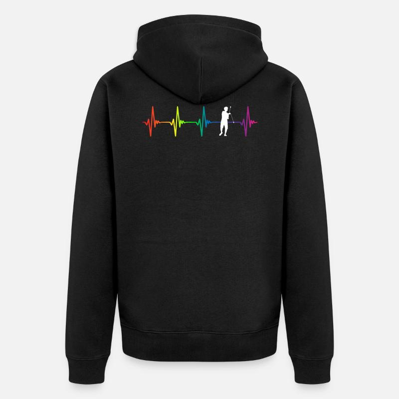 Yo-Yoing Rainbow Heartbeat - Veste à capuche bio Premium Unisexe - noir