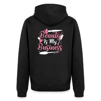 Kosmetikerin Job Beruf Make-up Artist Geschenk - Unisex Premium Bio Zip Hoodie - Schwarz - Hinten - Nico (187cm)