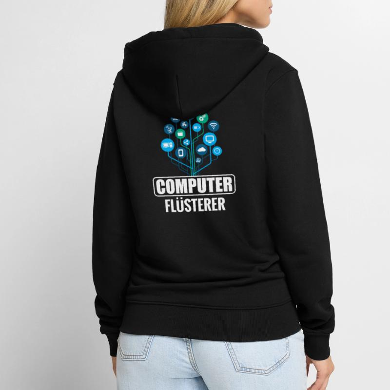 Programmierer Informatik Admin Computer Flüsterer Unisex Premium Bio Zip Hoodie