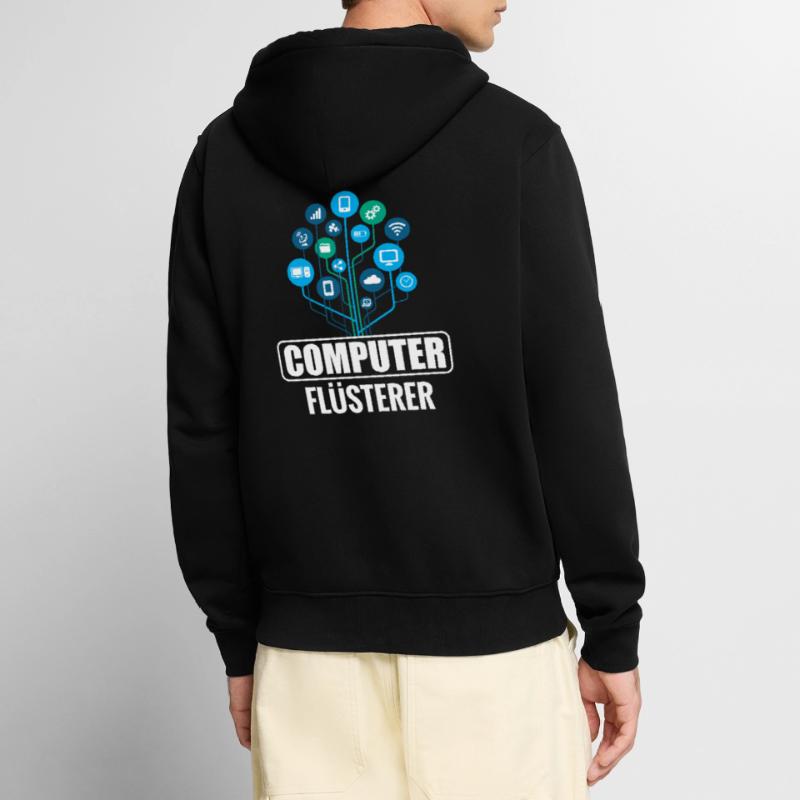 Programmierer Informatik Admin Computer Flüsterer Unisex Premium Bio Zip Hoodie