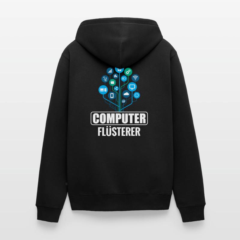 Programmierer Informatik Admin Computer Flüsterer Unisex Premium Bio Zip Hoodie