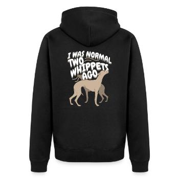 Deux whippets chien propriétaire de chien cadeau - Veste à capuche bio Premium Unisexe - noir - Dos - Nico (187cm)