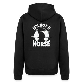 Schachfigur Schach Schachspieler Geschenk - Unisex Premium Bio Zip Hoodie - Schwarz - Hinten - Nico (187cm)