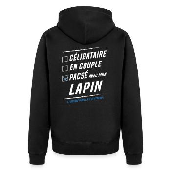 Pacsé avec mon lapin - Veste à capuche bio Premium Unisexe - noir - Dos - Nico (187cm)