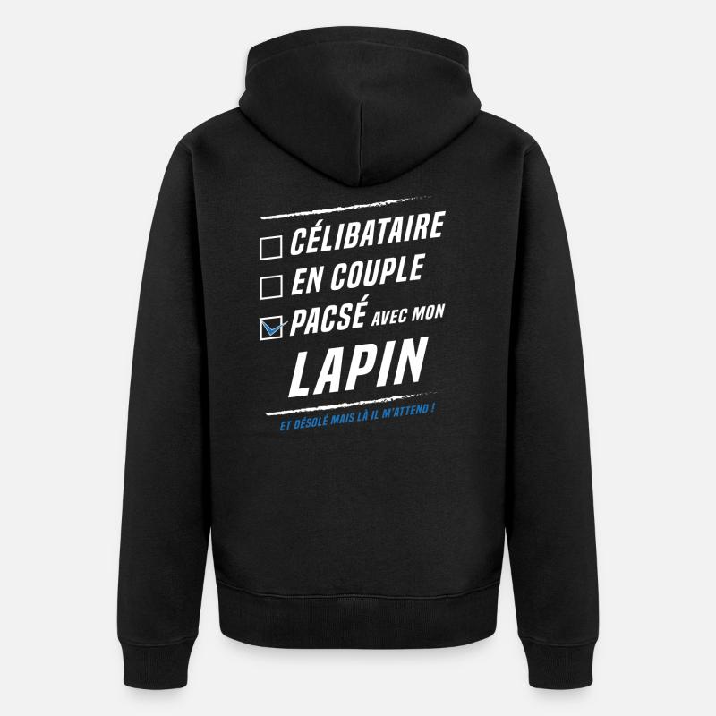 Pacsé avec mon lapin - Veste à capuche bio Premium Unisexe - noir