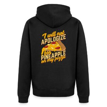Funny Pizza Pineapple Pizza Pizza Baker Gift - Unisex Premium Organic Zip Hoodie - black - Back - Nico (187cm)
