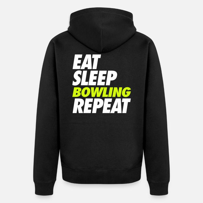 Eat Sleep Bowling Repeat - Veste à capuche bio Premium Unisexe - noir