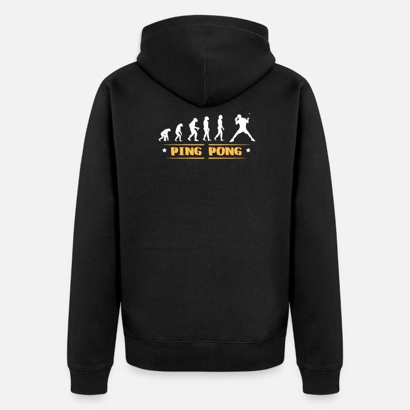 EVOLUTION PING PONG - Unisex Premium Organic Zip Hoodie - black