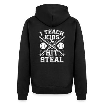 Baseball coach entraîneur de baseball cadeau - Veste à capuche bio Premium Unisexe - noir - Dos - Nico (187cm)