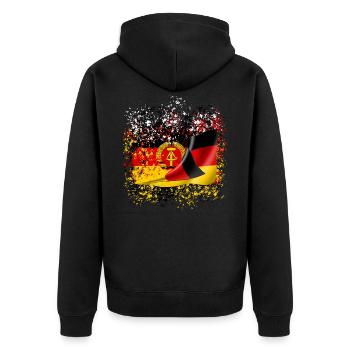 RDA Amitié allemande Ossi Amis Nostalgie - Veste à capuche bio Premium Unisexe - noir - Dos - Nico (187cm)
