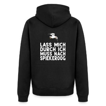 Spiekeroog Insel Nordsee - Unisex Premium Bio Zip Hoodie - Schwarz - Hinten - Nico (187cm)