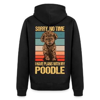 Poodle Poodle Dog Dog Lover Gift - Unisex Premium Organic Zip Hoodie - black - Back - Nico (187cm)