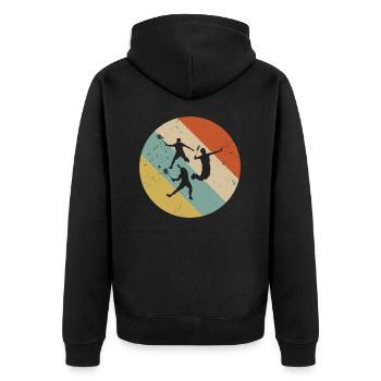 Badminton Player Badminton Retro - Unisex Premium Organic Zip Hoodie - black - Back - Nico (187cm)
