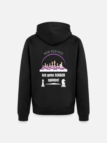 Schach , Hobby, Spaß - Unisex Premium Bio Zip Hoodie - Schwarz