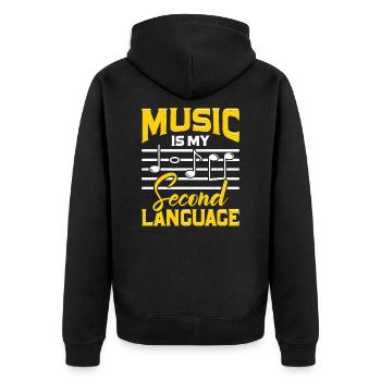 Musique Musicien École de musique Professeur de musique Cadeau - Veste à capuche bio Premium Unisexe - noir - Dos - Nico (187cm)