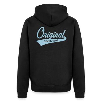 Original Since 1999 (Year of Birth, Birthday / B) - Unisex Premium Organic Zip Hoodie - black - Back - Nico (187cm)