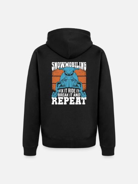 Snowmobile Repair Snowmobile Driver Gift - Unisex Premium Organic Zip Hoodie - black