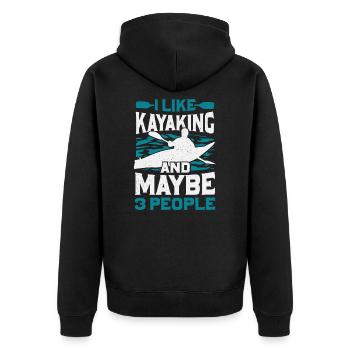Lustiges Kajak Kajakfahren Kajakfahrer Geschenk - Unisex Premium Bio Zip Hoodie - Schwarz - Hinten - Nico (187cm)