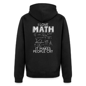 I like Math School University Algebra Funny - Unisex Premium Bio Zip Hoodie - Schwarz - Hinten - Nico (187cm)