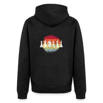 Chess Chess Game Chess Pieces - Unisex Premium Organic Zip Hoodie - black - Back - Nico (187cm)