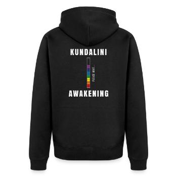 Kundalini awakening white - Tshirt éveil kundalini - Veste à capuche bio Premium Unisexe - noir - Dos - Nico (187cm)