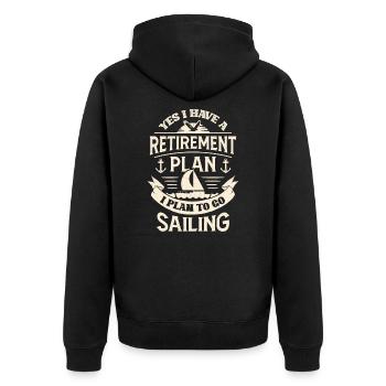 Segler Rente Seefahrer Segeln Rentner Geschenk - Unisex Premium Bio Zip Hoodie - Schwarz - Hinten - Nico (187cm)