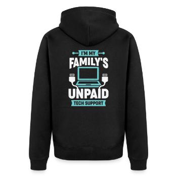 Funny Computer IT Support Staff Gift - Unisex Premium Organic Zip Hoodie - black - Back - Nico (187cm)