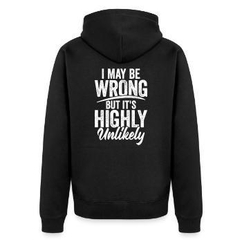 Sarcasm Humor Funny Funny Funny Gift - Unisex Premium Organic Zip Hoodie - black - Back - Nico (187cm)