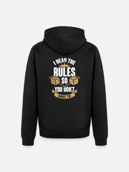 Jeux soir de jeu de jeu de plateau cadeau de joueur de société - Veste à capuche bio Premium Unisexe - noir