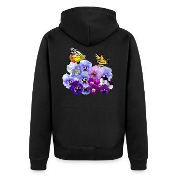 Belle-mère avec papillons jaunes - Veste à capuche bio Premium Unisexe - noir - Dos - Nico (187cm)