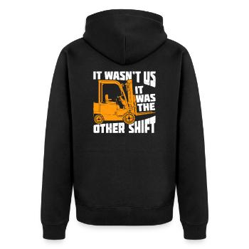 Forklift Logistics Forklift Driver Gift - Unisex Premium Organic Zip Hoodie - black - Back - Nico (187cm)